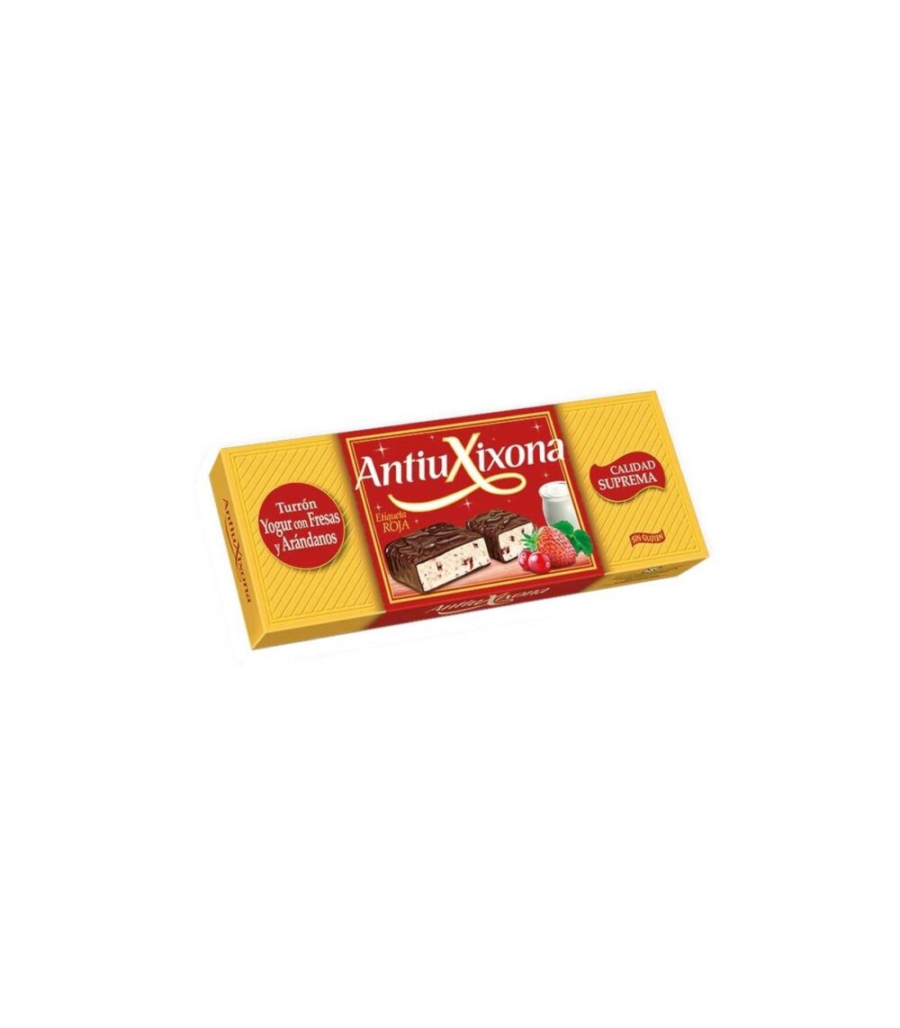 Hiszpański turron o smaku jogurtowym z truskawkami i jagodami